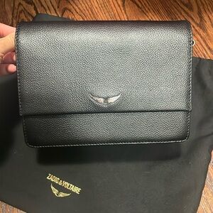 Black Leather Zadig Crossbody Bag